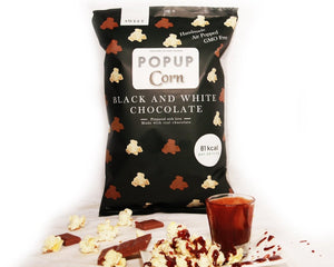Ready2shelf box - 16 bags PopUp Corn Black and White Chocolate - Popup